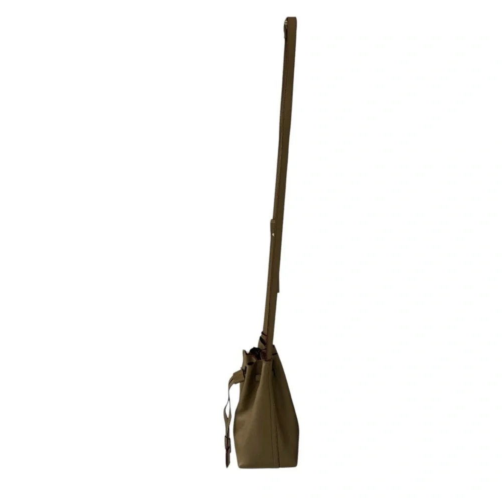 ELENA GHISELLINI Leo Bucket Bag, Light Biege